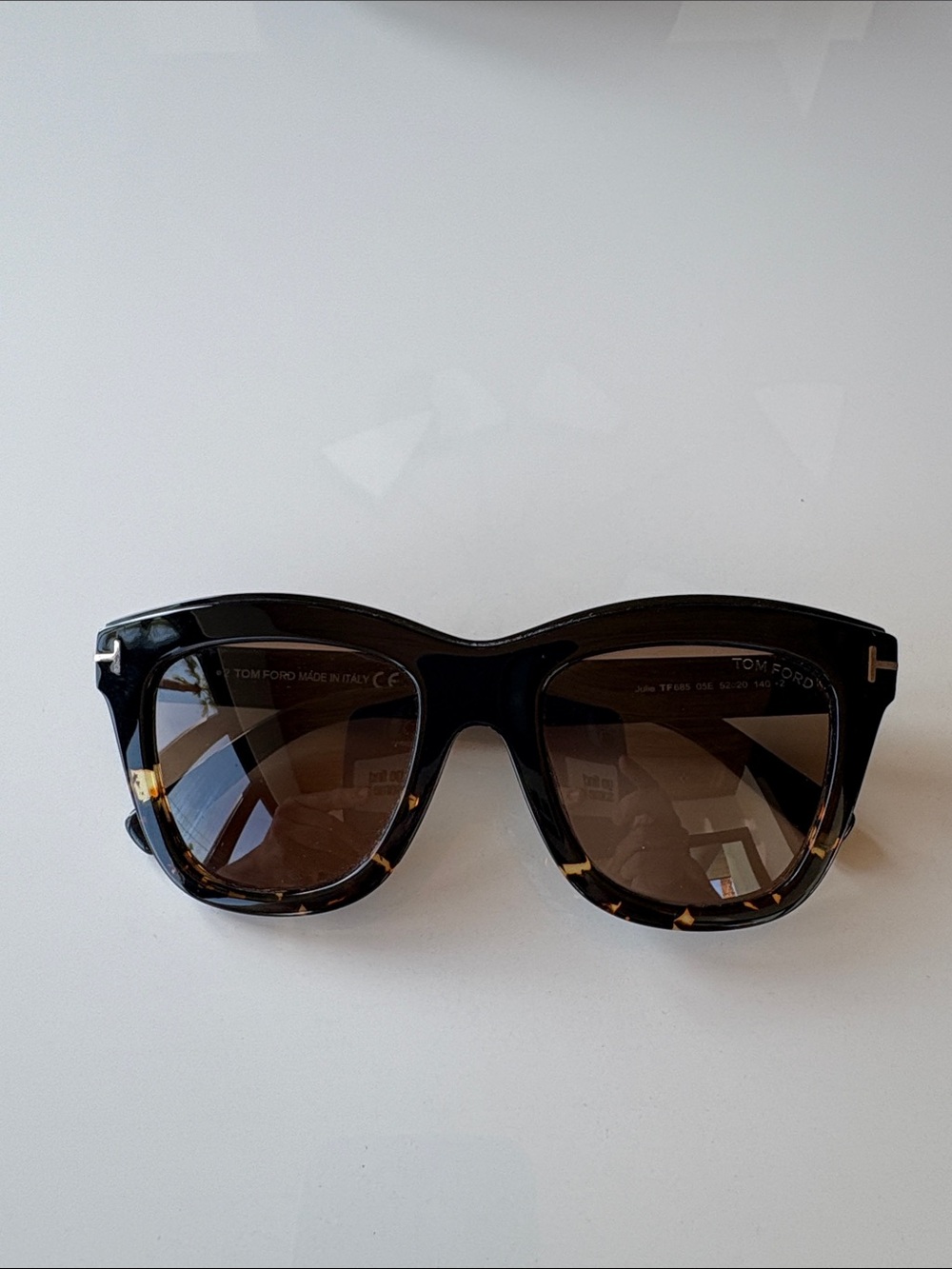 Tom Ford Black Tortoise Frame Sunglasses with Brown Gradient Lenses